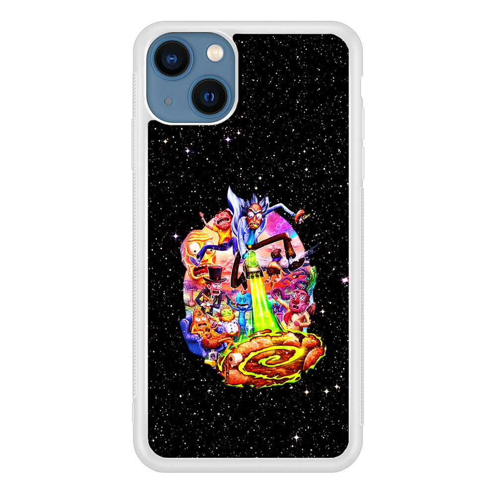 Rick and Morty Galaxy Starlight iPhone 13 Mini Case-Phone Case-Rubber White (2D Case)-Altracase