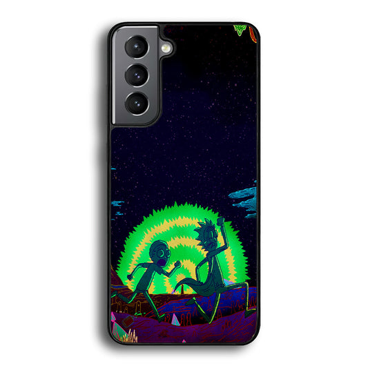 Rick and Morty Green Portal Samsung Galaxy A15 Case-Phone Case-Rubber Black (2D Case)-Altracase