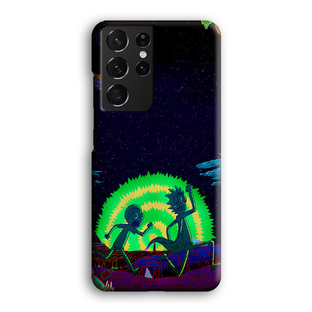 Rick and Morty Green Portal Samsung Galaxy S23 Ultra Case