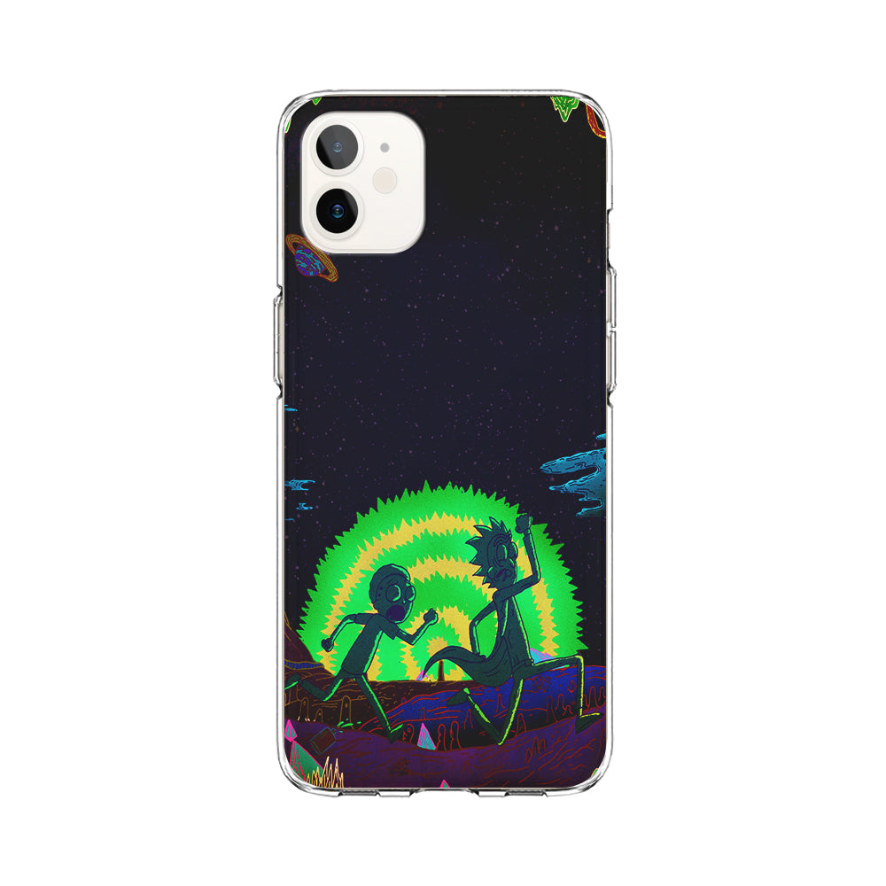 Rick and Morty Green Portal iPhone 12 Case