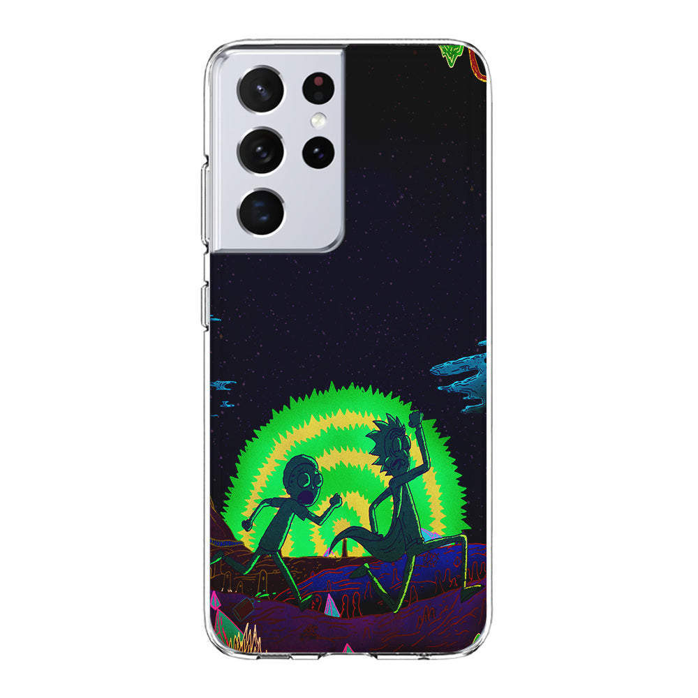 Rick and Morty Green Portal Samsung Galaxy S22 Ultra Case