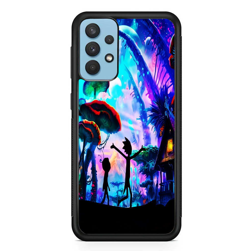 Rick and Morty Mushroom Forest Samsung Galaxy A32 Case