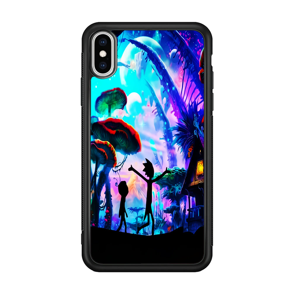 Rick and Morty Mushroom Forest iPhone Xs Case