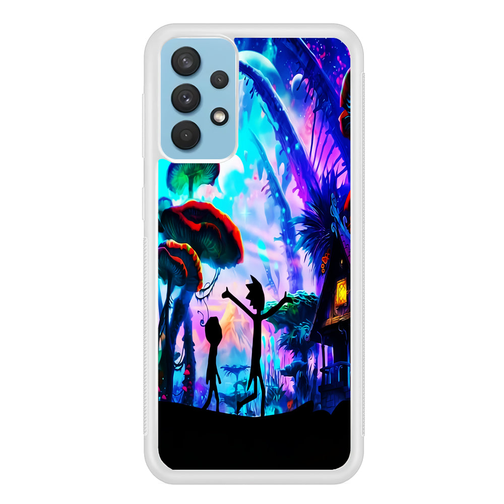 Rick and Morty Mushroom Forest Samsung Galaxy A32 Case