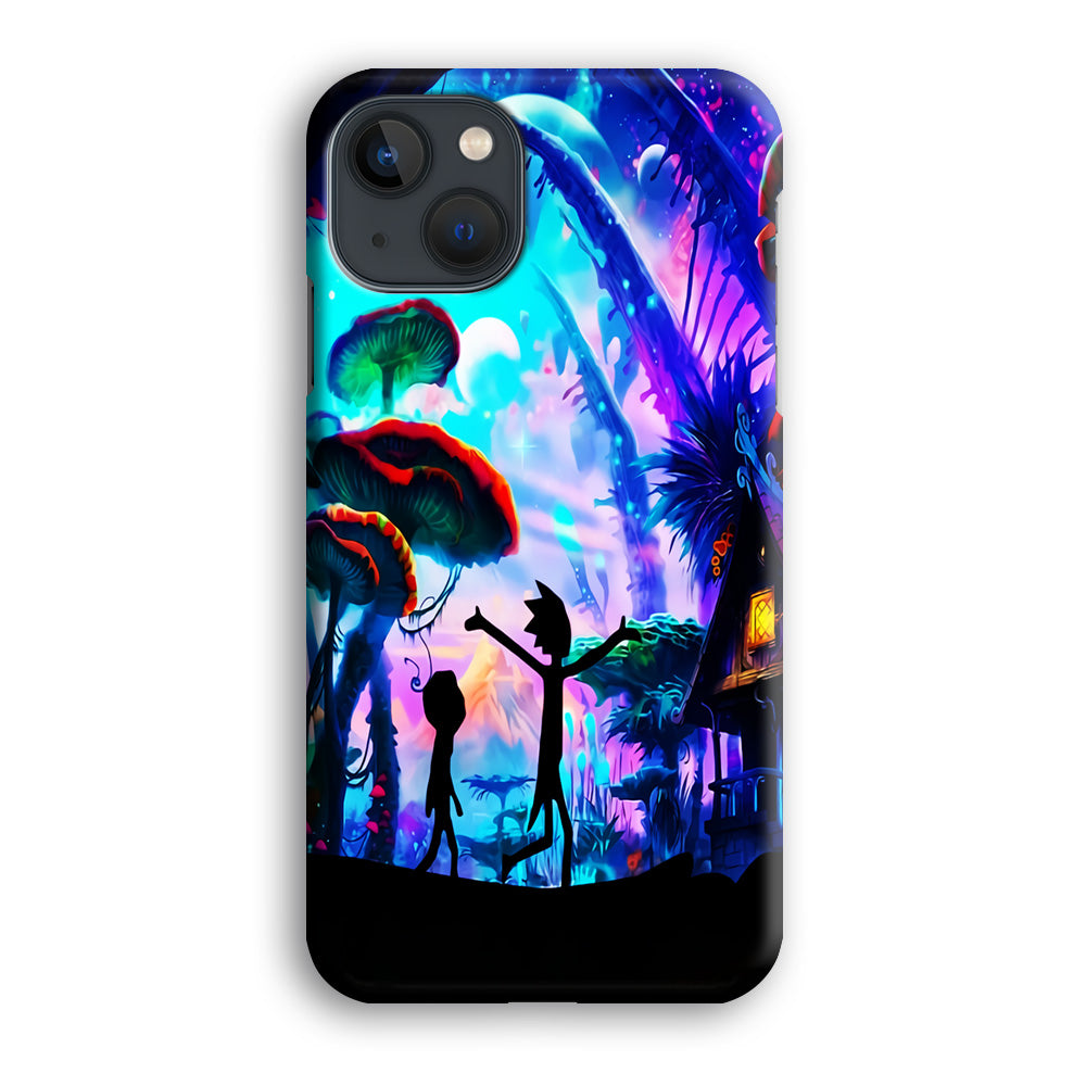 Rick and Morty Mushroom Forest iPhone 14 Plus Case