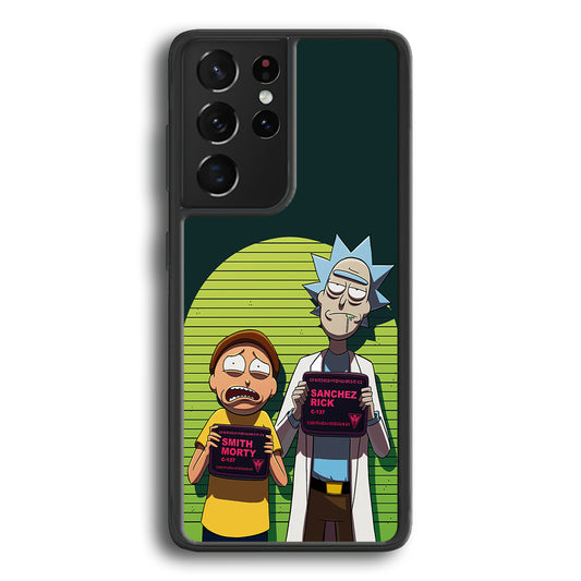 Rick and Morty Prisoner Samsung Galaxy S21 Ultra Case-Phone Case-Rubber Black (2D Case)-Altracase
