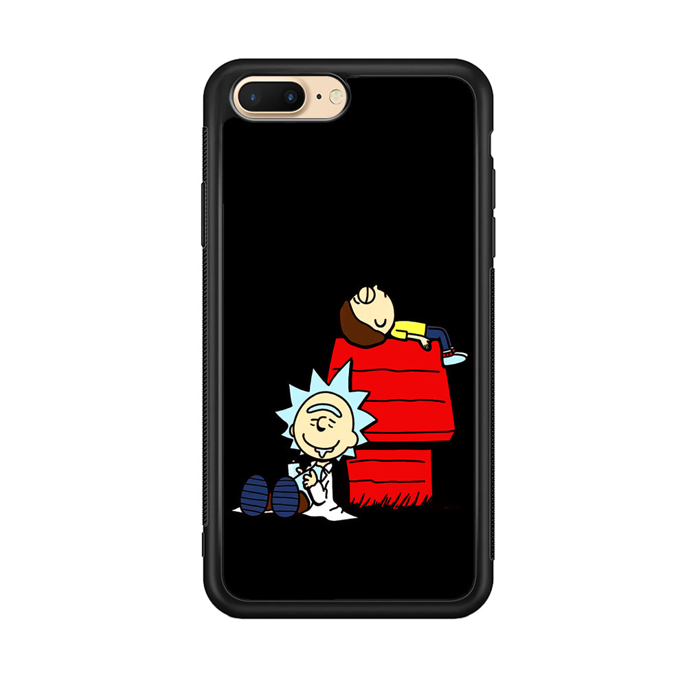 Rick and Morty Snoopy House iPhone 8 Plus Case-Phone Case-Rubber Black (2D Case)-Altracase