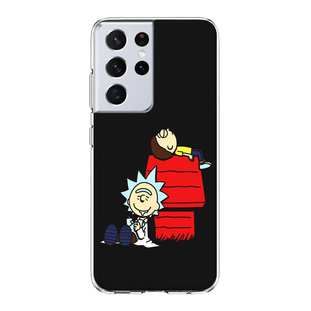 Rick and Morty Snoopy House Samsung Galaxy S21 Ultra Case-Phone Case-Clear Soft Case-Altracase