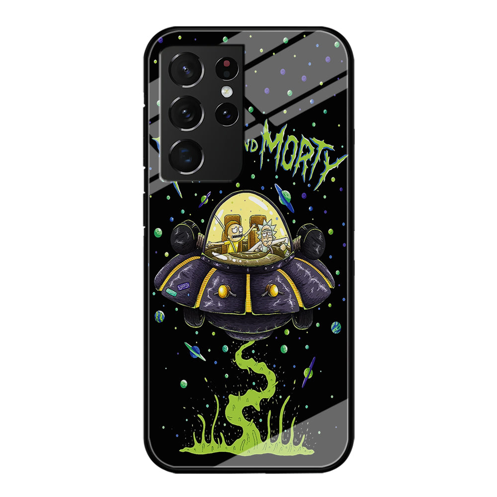 Rick and Morty Spacecraft Samsung Galaxy S21 Ultra Case-Phone Case-Tempered Glass Case-Altracase