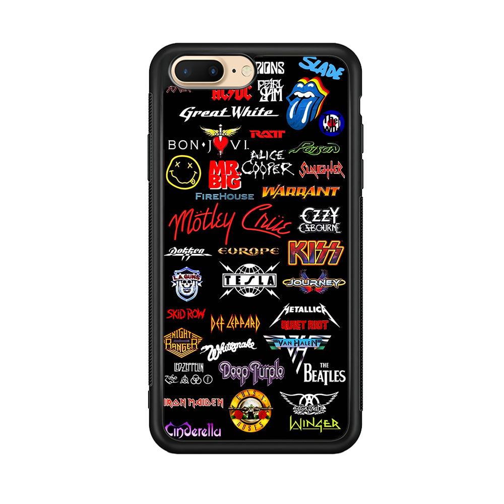 Rock and Metal Band Logo iPhone 8 Plus Case-Phone Case-Rubber Black (2D Case)-Altracase