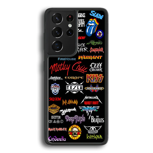 Rock and Metal Band Logo Samsung Galaxy S21 Ultra Case-Phone Case-Rubber Black (2D Case)-Altracase