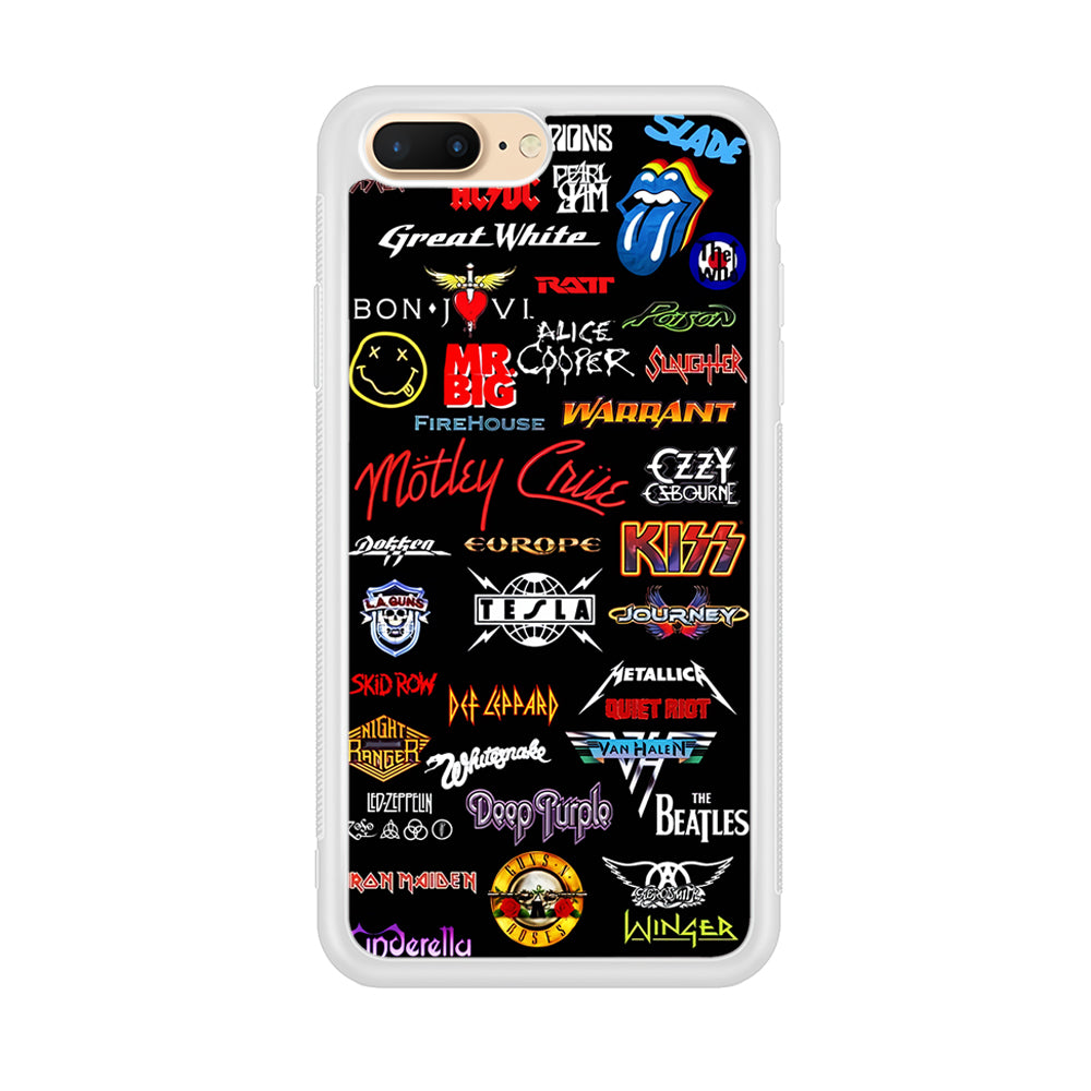 Rock and Metal Band Logo iPhone 8 Plus Case-Phone Case-Rubber White (2D Case)-Altracase
