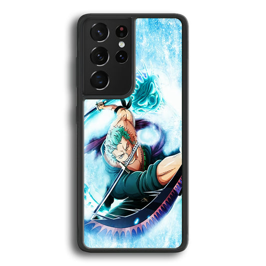 Roronoa Zoro Dragon Sword Samsung Galaxy S21 Ultra Case-Phone Case-Rubber Black (2D Case)-Altracase