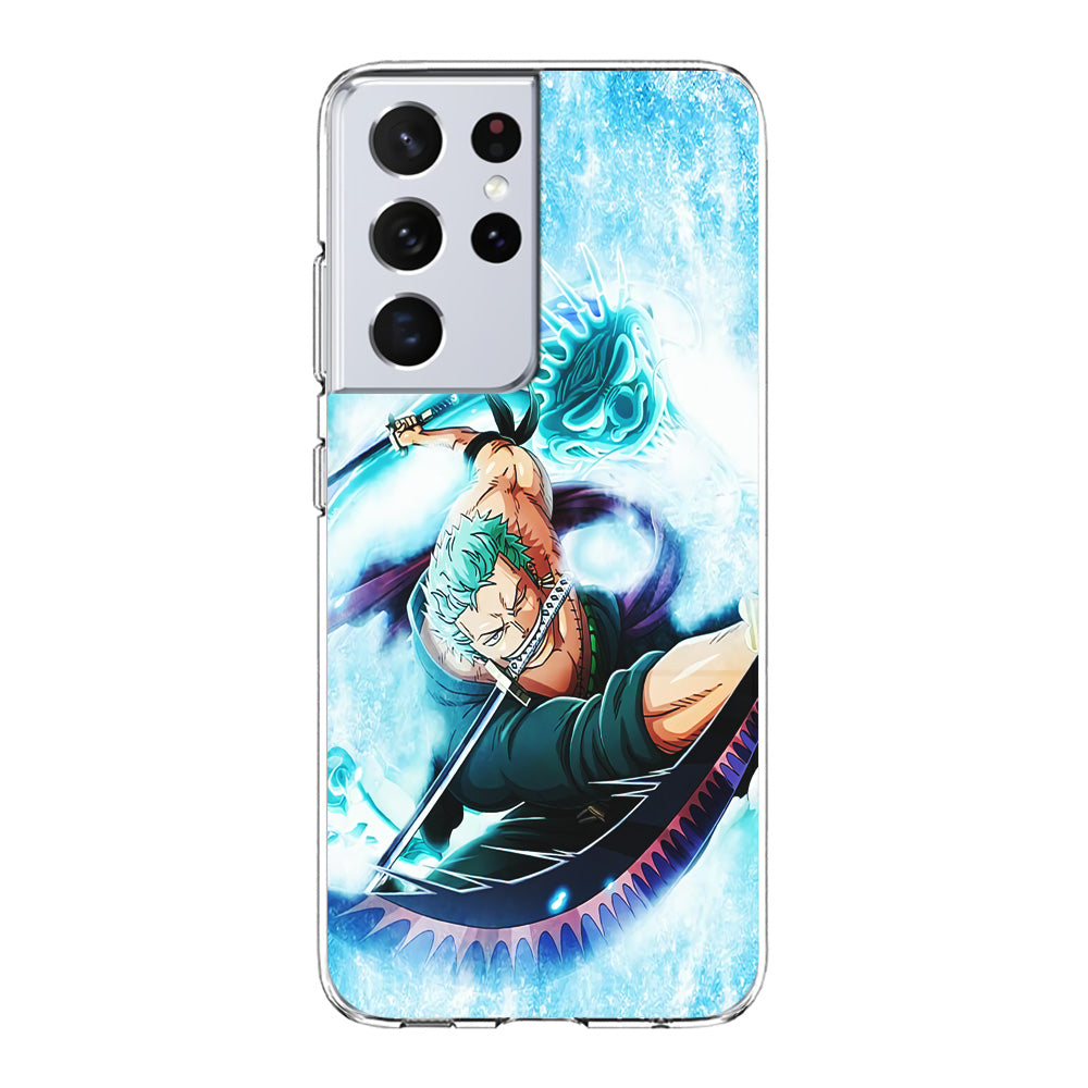 Roronoa Zoro Dragon Sword Samsung Galaxy S21 Ultra Case-Phone Case-Clear Soft Case-Altracase