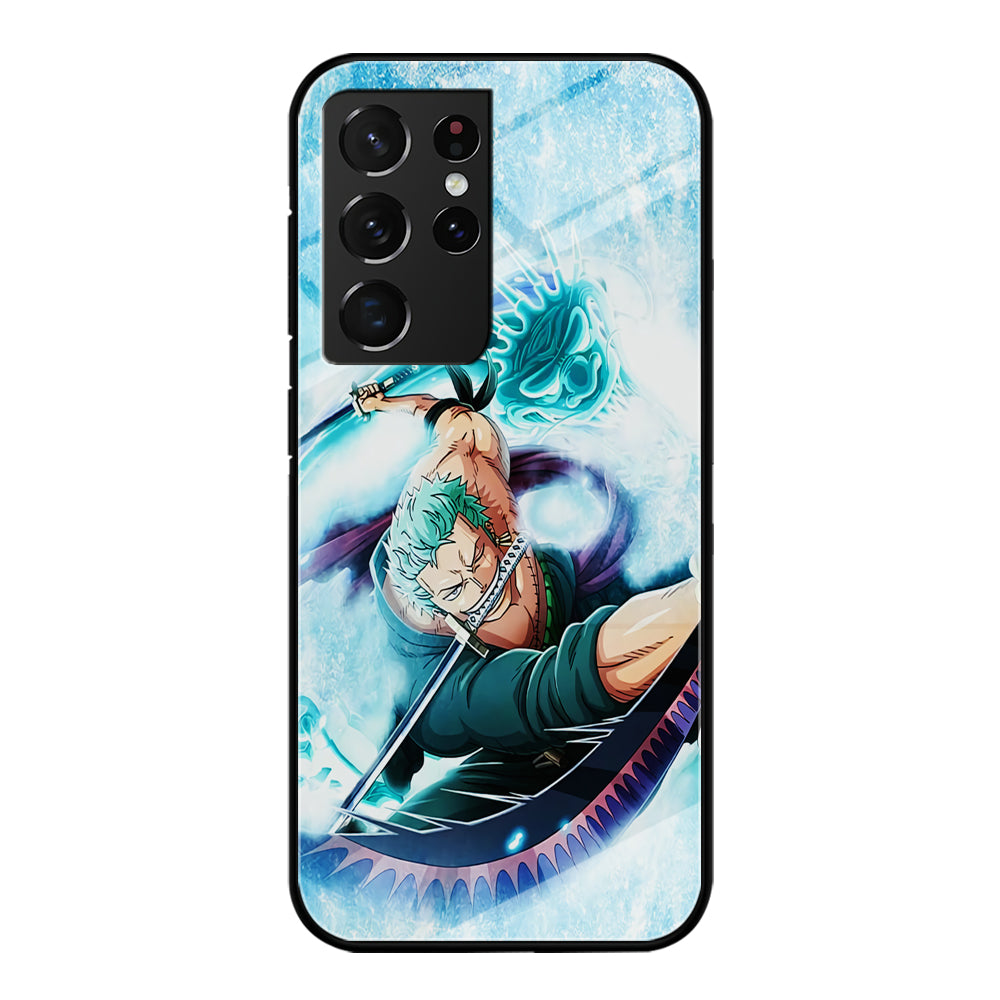 Roronoa Zoro Dragon Sword Samsung Galaxy S21 Ultra Case-Phone Case-Tempered Glass Case-Altracase