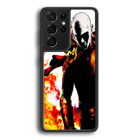 Saitama Strongest Man Samsung Galaxy S21 Ultra Case-Phone Case-Rubber Black (2D Case)-Altracase