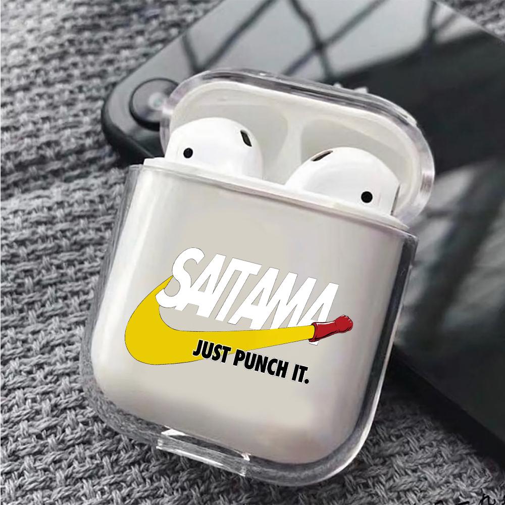 Saitama Just Punch It Hard Plastic Protective Clear Case Cover For Apple Airpods-AirPod Case-Altracase