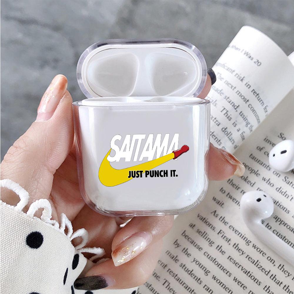 Saitama Just Punch It Hard Plastic Protective Clear Case Cover For Apple Airpods-AirPod Case-Altracase