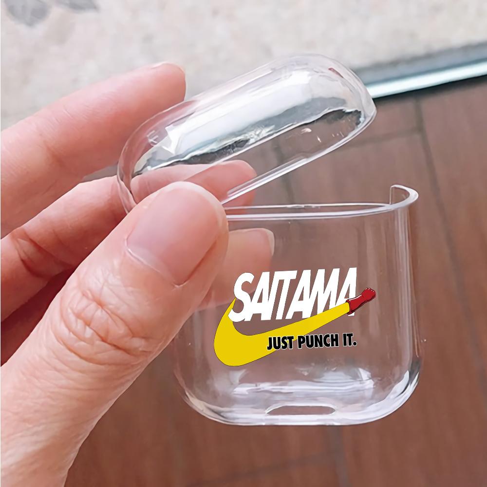 Saitama Just Punch It Hard Plastic Protective Clear Case Cover For Apple Airpods-AirPod Case-Altracase