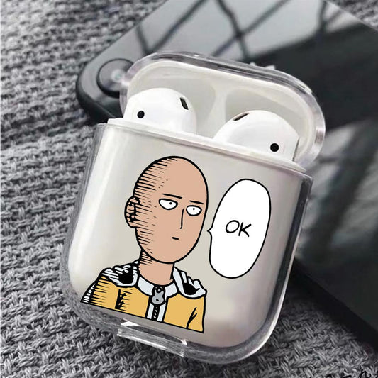 Saitama One Punch Man Hard Plastic Protective Clear Case Cover For Apple Airpods-AirPod Case-Altracase