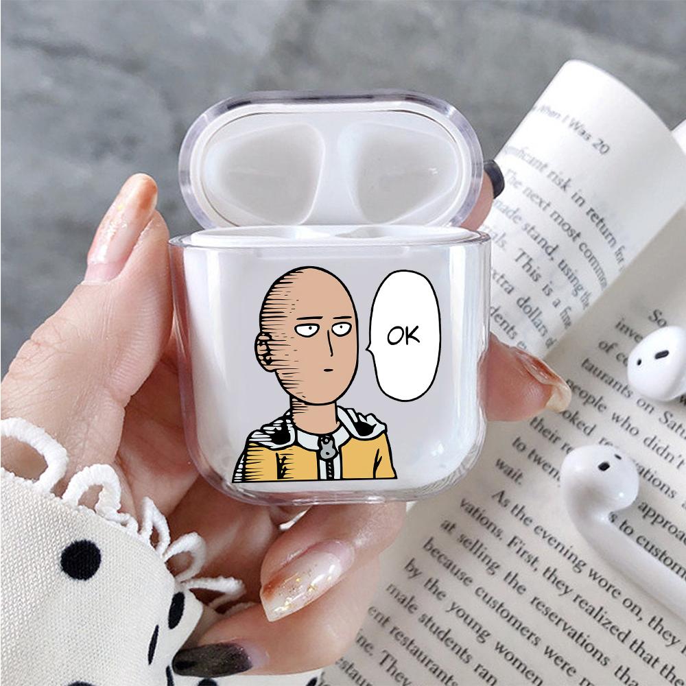 Saitama One Punch Man Hard Plastic Protective Clear Case Cover For Apple Airpods-AirPod Case-Altracase