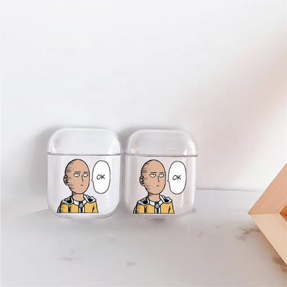 Saitama One Punch Man Hard Plastic Protective Clear Case Cover For Apple Airpods-AirPod Case-Altracase