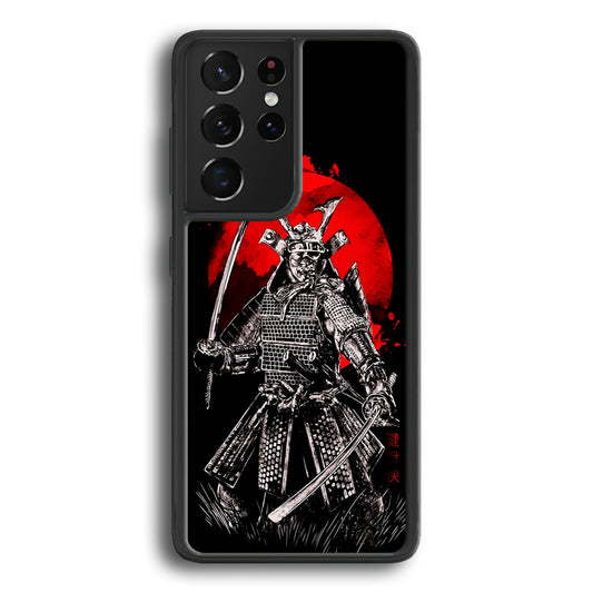 Samurai Two Swords Samsung Galaxy S21 Ultra Case-Phone Case-Rubber Black (2D Case)-Altracase