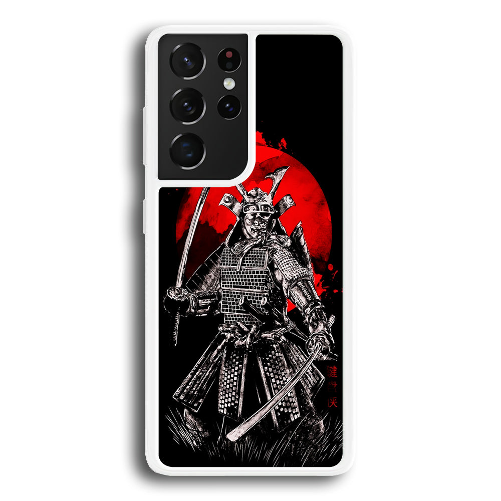Samurai Two Swords Samsung Galaxy S21 Ultra Case-Phone Case-Rubber White (2D Case)-Altracase