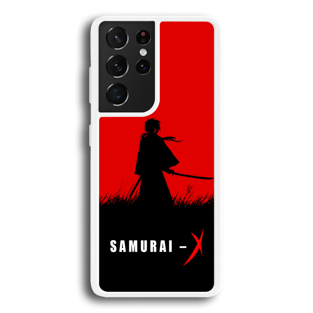 Samurai X Silhouette Poster Samsung Galaxy S21 Ultra Case-Phone Case-Rubber White (2D Case)-Altracase