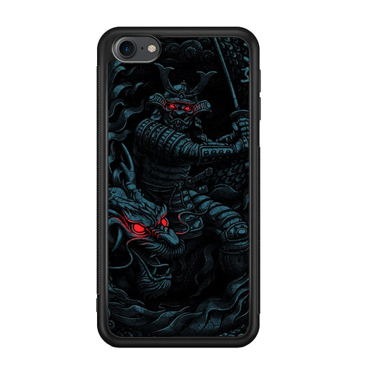 Samurai and Dragon iPod Touch 6 Case-Phone Case-Rubber White (2D Case)-Altracase