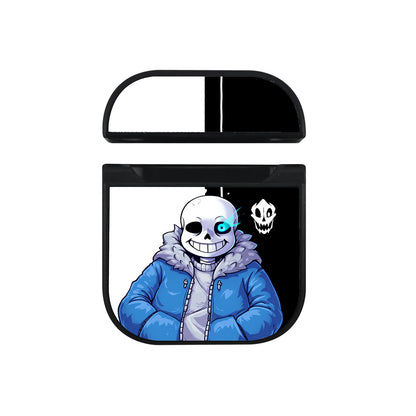 Sans From Undertale In A Blue Jacket Apple AirPods Case-AirPod Case-Black-Altracase