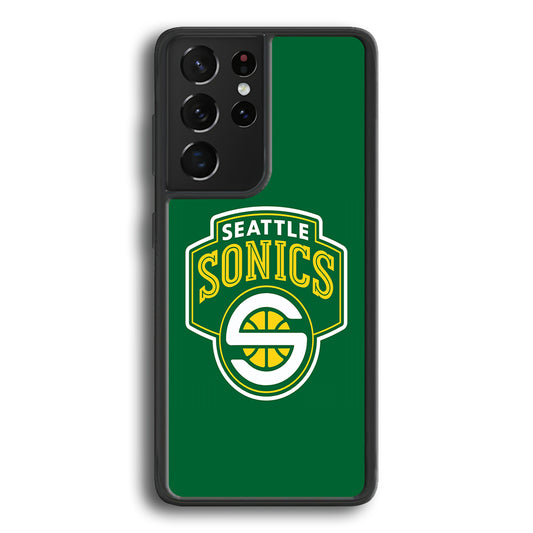 Seattle SuperSonics Logo Samsung Galaxy S21 Ultra Case-Phone Case-Rubber Black (2D Case)-Altracase