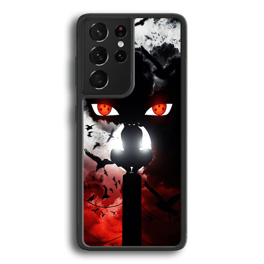 Sharingan Itachi Uchiha Samsung Galaxy S21 Ultra Case-Phone Case-Rubber Black (2D Case)-Altracase