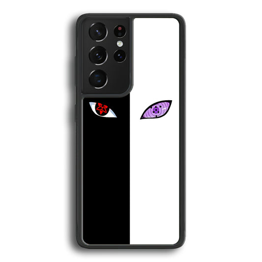 Sharingan Rinnegan Black White Samsung Galaxy S21 Ultra Case-Phone Case-Rubber Black (2D Case)-Altracase