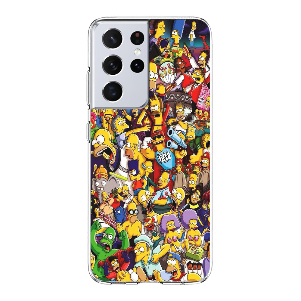 Simpson All Character Samsung Galaxy S21 Ultra Case-Phone Case-Clear Soft Case-Altracase