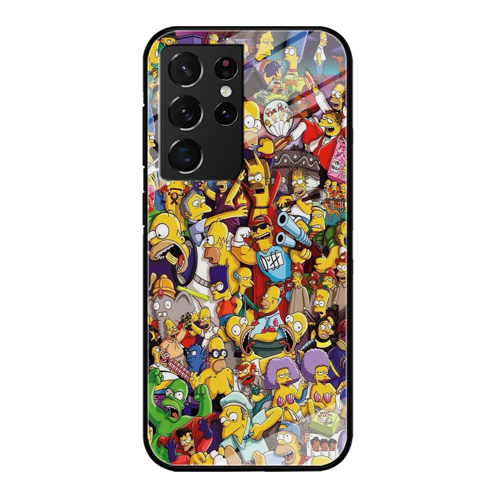 Simpson All Character Samsung Galaxy S21 Ultra Case-Phone Case-Tempered Glass Case-Altracase
