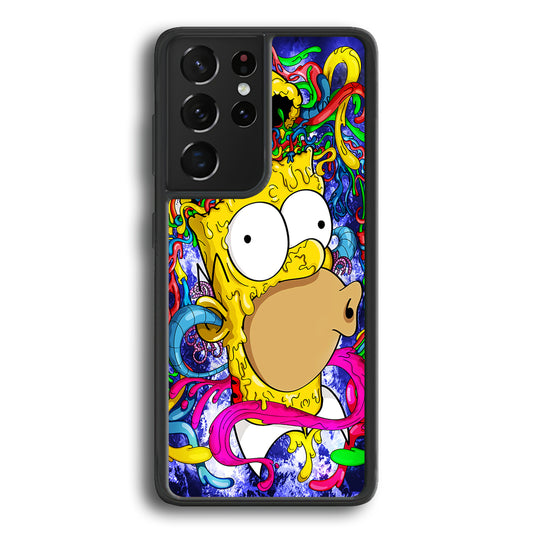 Simpson Homer Abstract Samsung Galaxy S21 Ultra Case-Phone Case-Rubber Black (2D Case)-Altracase