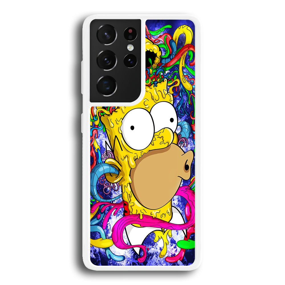 Simpson Homer Abstract Samsung Galaxy S21 Ultra Case-Phone Case-Rubber White (2D Case)-Altracase