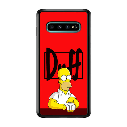 Simpson Homer Duff Red Samsung Galaxy S10 Case