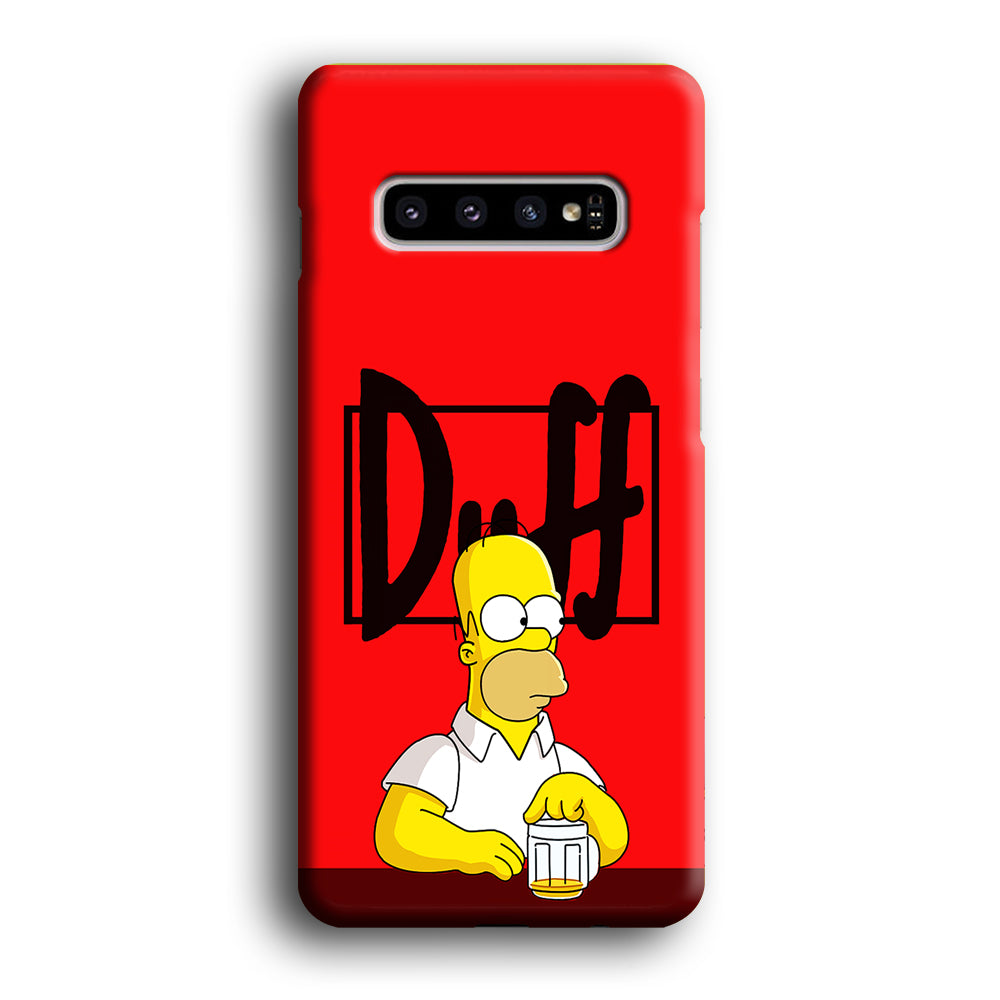 Simpson Homer Duff Red Samsung Galaxy S10 Case