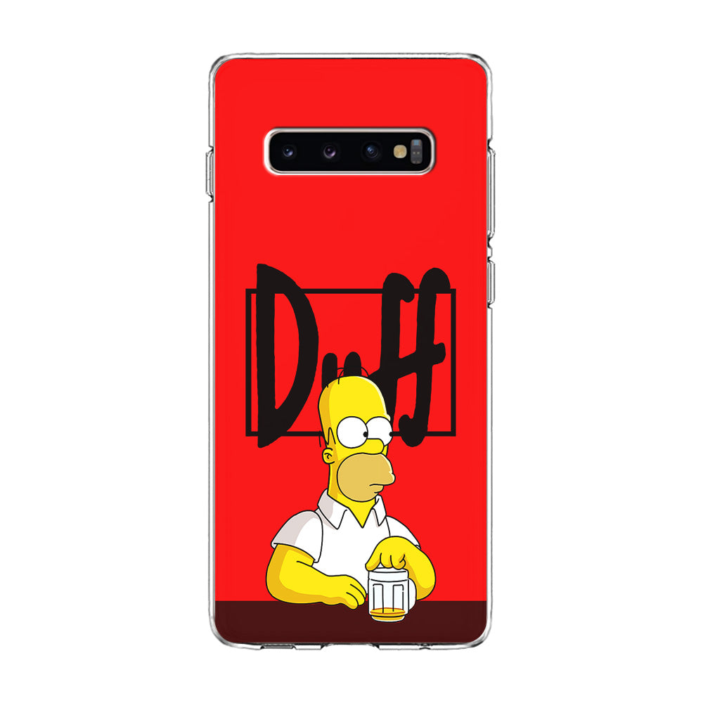 Simpson Homer Duff Red Samsung Galaxy S10 Plus Case
