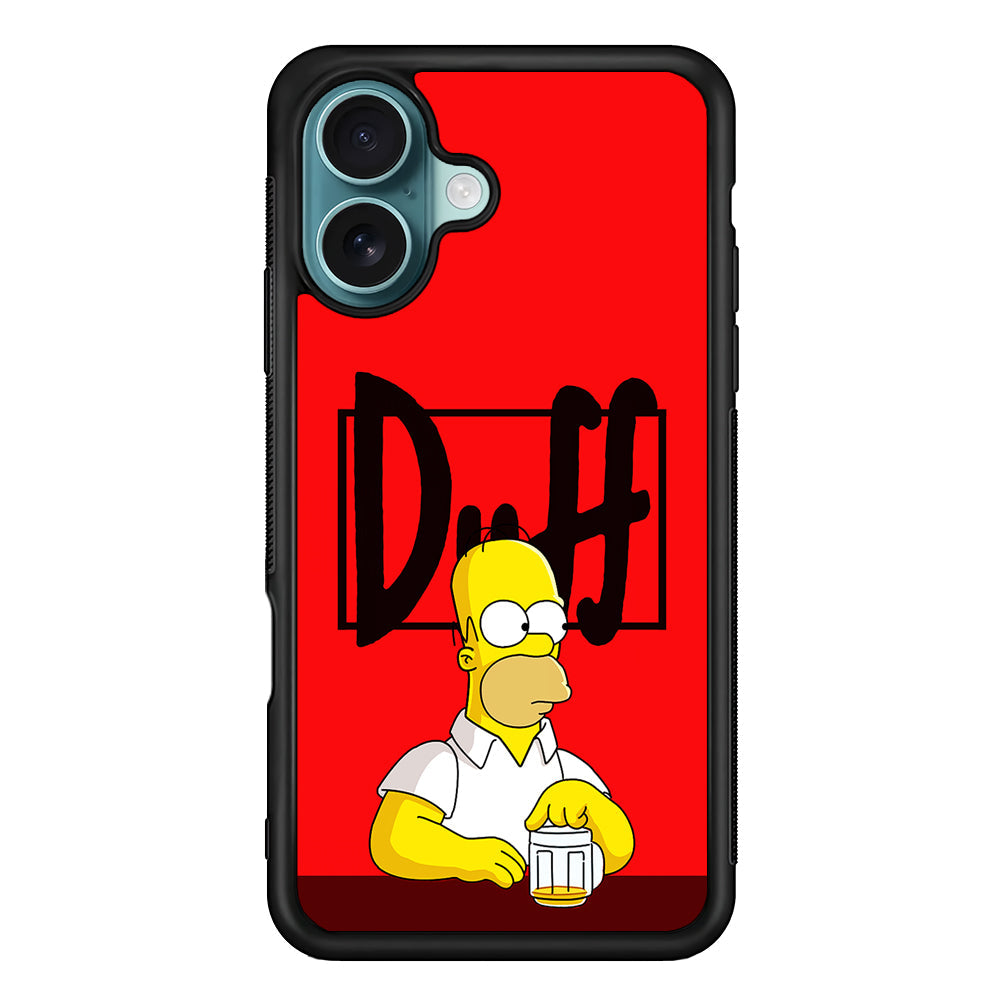 Simpson Homer Duff Red iPhone 16 Plus Case - Altracase