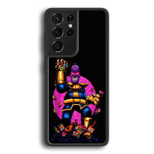 Simpson Homer Thanos Samsung Galaxy S21 Ultra Case-Phone Case-Rubber Black (2D Case)-Altracase