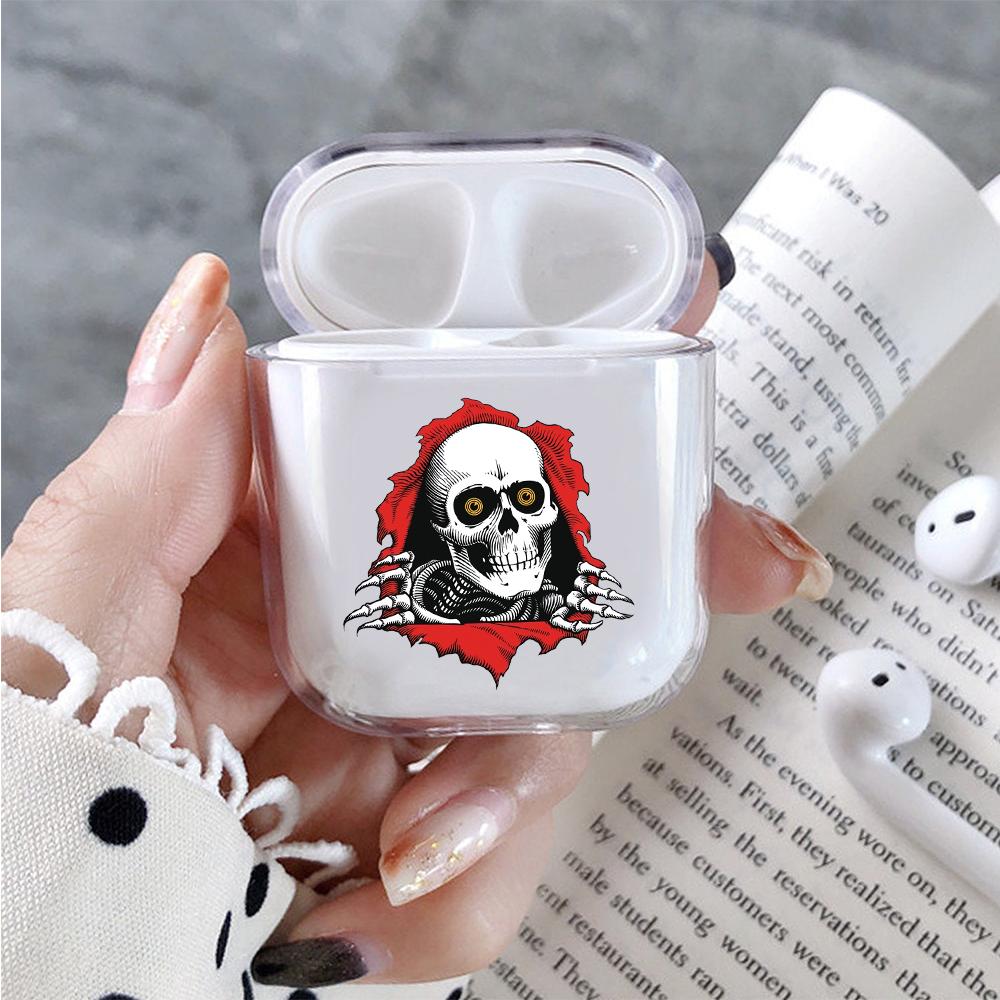 Skull in The Wall Hard Plastic Protective Clear Case Cover For Apple Airpods-AirPod Case-Altracase