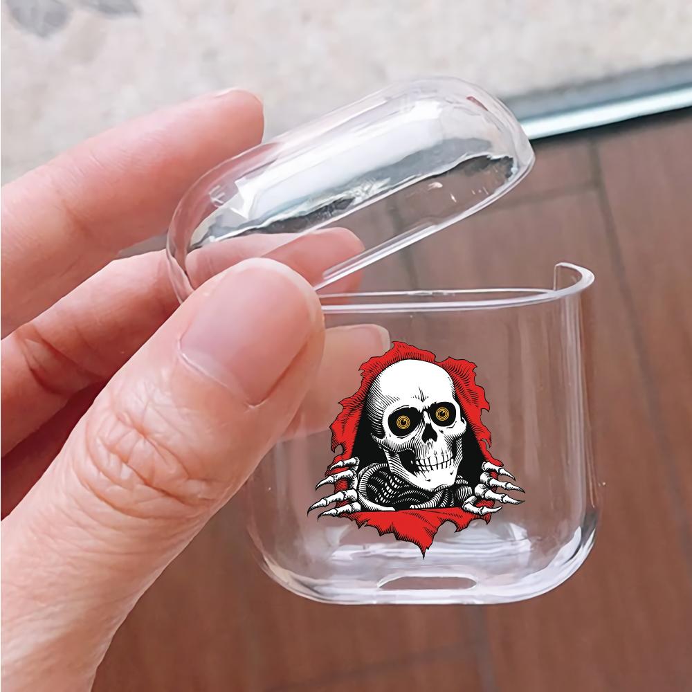 Skull in The Wall Hard Plastic Protective Clear Case Cover For Apple Airpods-AirPod Case-Altracase