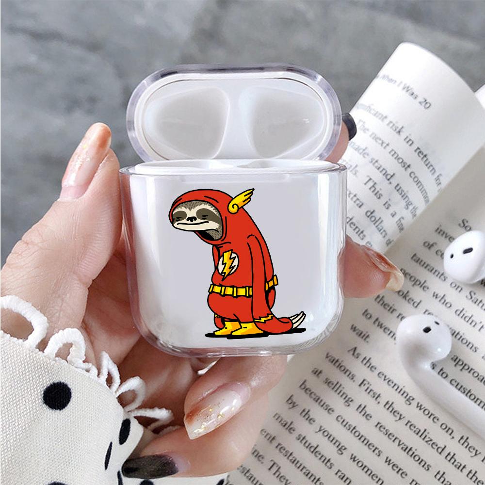 Sloth Flash Hard Plastic Protective Clear Case Cover For Apple Airpods-AirPod Case-Altracase