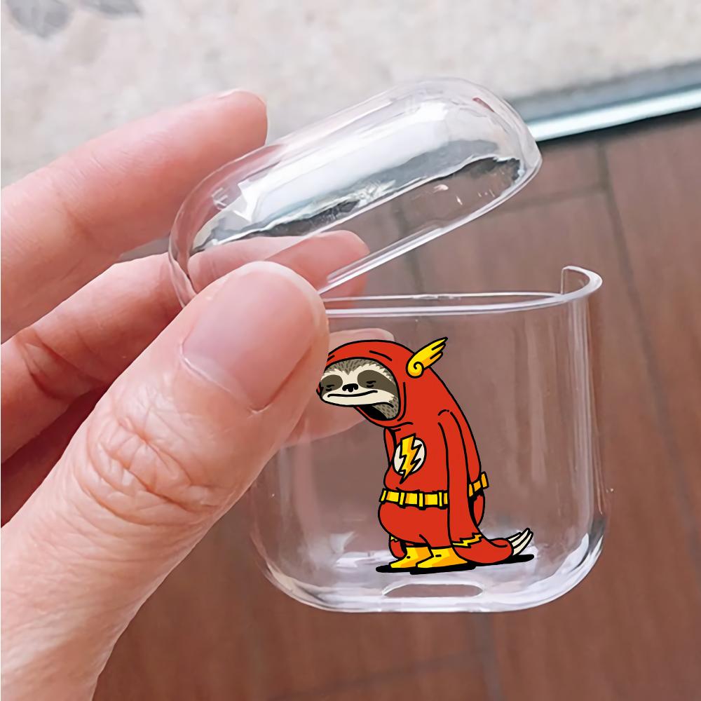 Sloth Flash Hard Plastic Protective Clear Case Cover For Apple Airpods-AirPod Case-Altracase