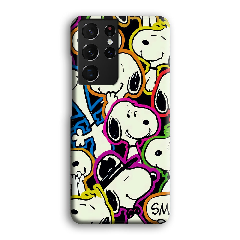 Snoopy Doodle Samsung Galaxy S21 Ultra Case-Phone Case-3D Case-Altracase