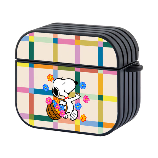 Snoopy Flowers Checkered Apple Airpods 3 Case - AirPod Case - Altracase