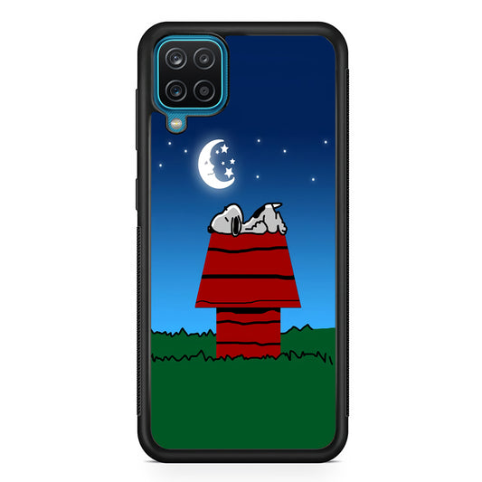 Snoopy Under Starry Night Samsung Galaxy A12 Case